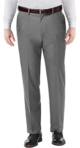Pantalon pour garçon/homme, coupe robuste, coupe généreuse, pour école/bureau, demi-élastique, grande taille, jambes longues et courtes, XS/6XL, gris, 5XL Plus Short