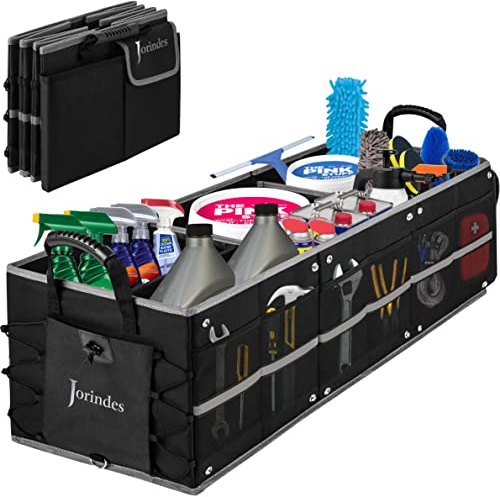 Jorindes Car Boot Organiser With Cooler Bag - Durable Waterproof Camping Storage 3 Large Box 5In1 - Adjustable Straps Boot Tidy (Without Cooler Bag)