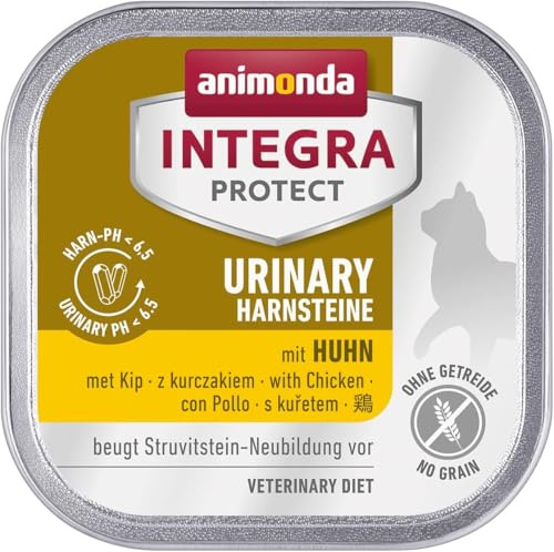 Animonda Integra Protect Nourriture Humide pour Chat Urinary Struvit Poulet (16 x 100 g) au Poulet recommandé par Le vétérinaire en Cas de calculs urinaires, complément Alimentaire développé avec des