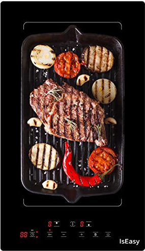 Plaque à Induction 2 Feux, Table de Cuisson à induction Encastrable, Double Plaque de Cuisson Electrique à Induction, 3400W, Boosters