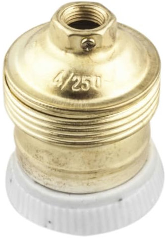 ONLEX PORTALAMPARAS E-27 LATÓN PORCELANA DORADO