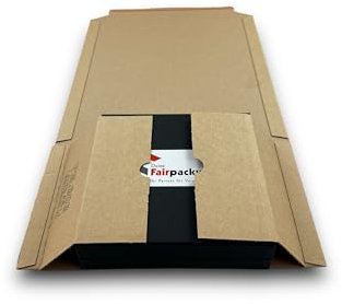 Universal Buchverpackung DIN A4 | 304x215x20-75mm | Wickelverpackung aus Wellpappe, Wickelkarton in braun, selbstklebend für Buchversand Warenversand Bücher versenden (15)