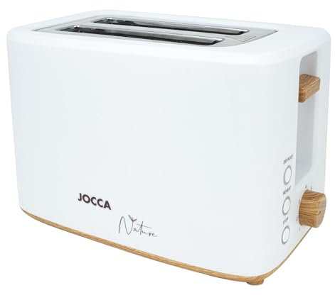 JOCCA - Grille-Pain 2 Tranches Sweet Pink Line| Toaster| 7 Niveaux de Grillage| Fonctions Décongélation, Réchauffage et Annulation| Pour Différents Types de Pain| 700W| Blanc