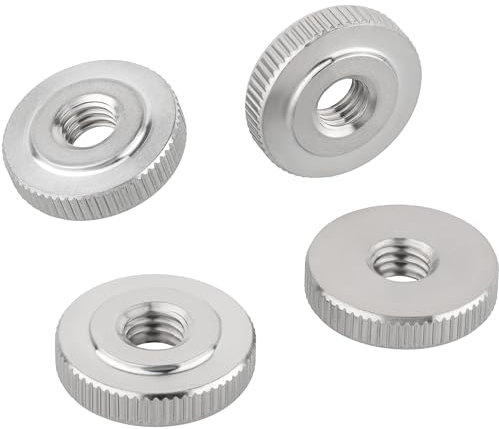 Ottertools - Dado zigrinato basso | Filettatura: M8 | Acciaio inossidabile | 4 pezzi