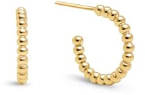 SINGULARU - Pendientes Pebble Dots S. Acero con Acabado en Baño Oro de 18Kt. Cierre Silicona bañado. Joyas para Mujer