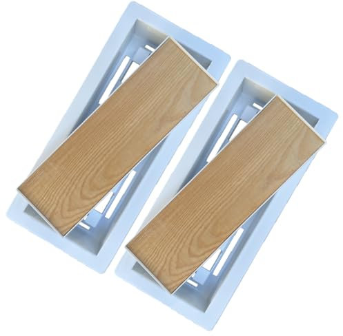 Floor Register 4x10 Vent Covers Tile Insert in Floor tileable Vent Cover Steel Vents registers 10x4 Drop in Flat Custom Modern Tiles Inserts Metal Tray Low Profile Hardwood (2 X White)