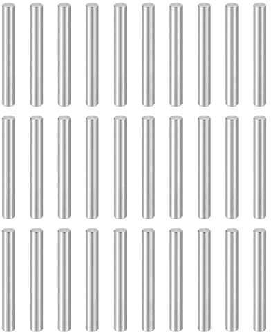 sourcing map 50pcs Dowel Pins M3(3mm) x 25mm 304 Stainless Steel Cylindrical Shelf Support Peg Pin Rod Fasten Elements for Metal Devices Wood Furniture DIY Installation, Silver