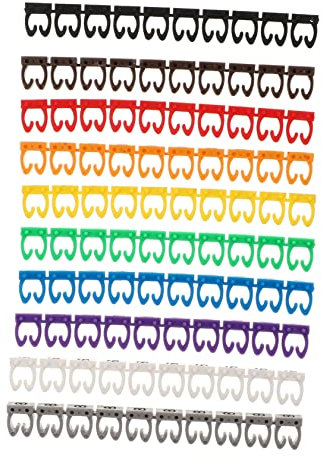 PartyKindom 100pcs Buckle Cable Number Markers Assorted Wire Tags and Color-Coding Cable Labels for Organized Wiring Systems 6mm Numbered Tube Wire Identifiers for Home and Office