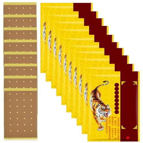 80 Piezas Parches de Calor, Tiger Parches para el dolor, Parches dolor para Espalda, Cintura, Cuello, Rodillas, Aliviar el dolor muscular y articular (A)