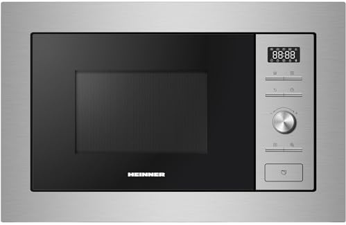 HEINNER HMW-MDBI28GDIX Einbau-Mikrowellenofen – 28 L Garraum, Digitale Touch-Bedienung, Leistungsstarker Grill, Kombi-Mikrowelle, Automatikprogramme, Edelstahl-Design (Inox), 5 Jahre Garantie