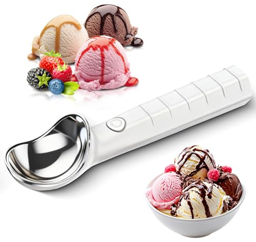 Yallmie Paletta per Gelato Riscaldata Ricaricabile, Paletta Elettrica per Gelato con 2 Livelli Regolabili a 45 °C/70 °C Cucchiaio per Gelato Porzionatore di Ghiaccio Riscaldato Elettrico per Ghiaccio