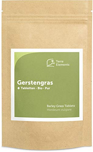 Terra Elements Bio Gerstengras Tabletten (500 mg, 240 St) I Reich an natürlichem Eisen I 100% rein I Vegan I Rohkost