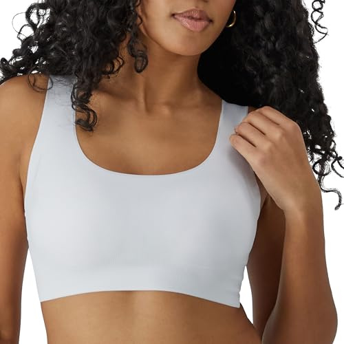Bali Comfort Revolution Wireless T-Shirt Bra, Wireless Full-Coverage Bra, Pullover Wirefree T-Shirt Bra, White, Large