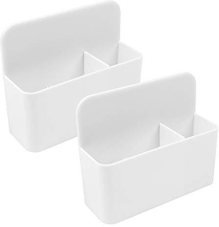 Huayue - Caja de almacenamiento magnética, soporte magnético para lápices, con 2 compartimentos para pizarra blanca, refrigerador, 2 unidades