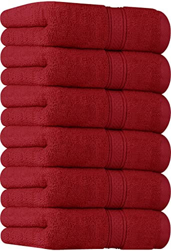 Utopia Towels Premium Red Handtücher – 100% gekämmte, ringgesponnene Baumwolle, Ultra weich und sehr saugfähig, 600 g/m², 40.6 x 71.1 cm, Hotel- und Spa-Qualität Handtücher (6er-Pack)