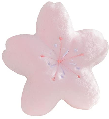 GEXUANCHEN Cute Cherry Blossom Decorative Plush Pillow for Bedroom Balcony Living Room Sofa Chair car Cushion (Pink) (17.7 * 17.7, Pink)
