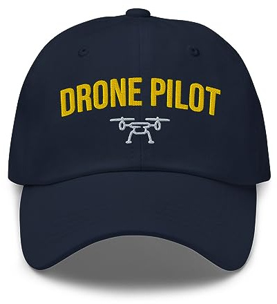 Cappellino Regolabile Drone Pilot - Cappello da Baseball Traspirante con Visiera per Piloti di Droni, Appassionati di Droni e Fotografia Aerea. Uomo/Donna/Adulto