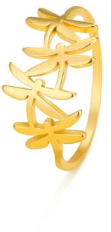 kkjoy Bague Papillon en Acier Inoxydable Bague Elfes Volants Bague Libellule Bague de Promesse Bijoux Cadeau pour Femmes Charmant Dames