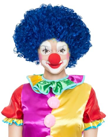 EUPSIIU Parrucca riccia per Adulti Parrucca Afro, Parrucca Riccia Blu, Parrucca Hippie Uomo, Parrucche Carnevale, Parrucca Uomo Anni 80, per Carnevali, Feste a Tema, Giochi di Ruolo