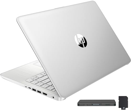 HP Stream 14 HD BrightView Laptop, Intel Celeron N150, 16GB RAM, 288GB Storage (128GB UFS + 160GB Docking Station Set), Intel UHD Graphics, 720p Webcam, Wi-Fi, 1 Year Office 365, Win 11 S, Silver