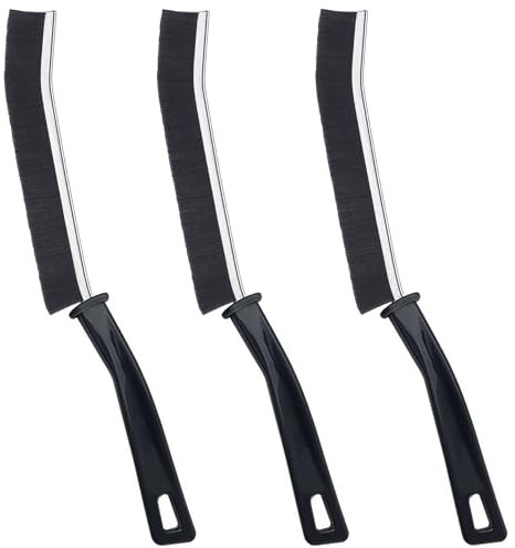 Hartborsten Eckenreinigungsbürste Premium Spaltreinigungsbürste Fugenbürste Reinigungsbürste Fugenreinigungsbürste Multifunktionale Bürste. (Schwarz 3 Stücke)