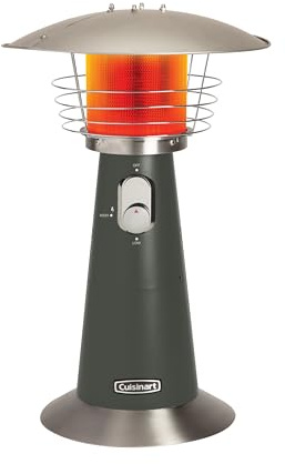 Cuisinart Portable Tabletop Patio Heater, 11,000 BTU Outdoor Propane Heater with Safety Tilt Switch and Adjustable Heat, Burner Screen Guard, 30 sq. Foot Heat Range, Gray