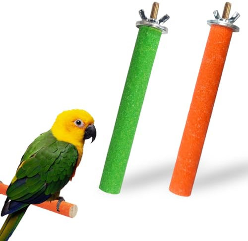 2Pcs Papagei Sitzstangen Spielzeug Vogelkäfig Sitzstangen Stand Pfote Schleifen Spielzeug Sitzstangen für Vögel Sitzstangen für Vogelkäfige vogelsitzstangen Holz für käfig Vogel Spielzeug für Den