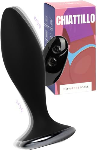 MySecretCase Plug Anale-Dilatatore Donna- Plug Anale Vibratoreper Donna Professionale Telecomando, Stimolatore Anal con Comando a Distanza morbido, Vibratori Sessuali Prostata (Chiattillo)