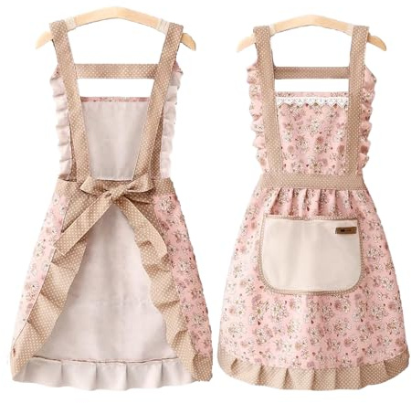 Zcbzbn Frauen KüChe SchüRze, Kochen KochschüRze Mit Taschen, Verstellbare Damen SchüRzen, Women'S Apron FüR Kirche, Haus, Restaurant, Cafe, Kochen, Backen