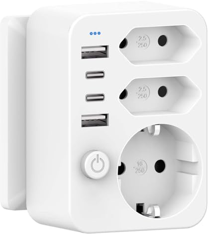 Aipsdo Mehrfachsteckdose Mit USB Doppelstecker Für Netzstecker, USB C Adapter, Steckdosenadapter, Mehrfachstecker