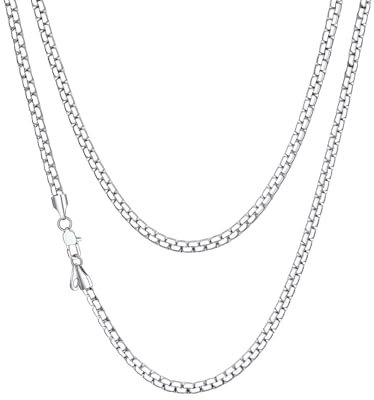 Richsteel 2/4/6MM Collana Uomo Donna a Maglie Veneziana in Acciaio Inossidabile, Catena Briolette Argento/Oro/Nero Lunghezza 35-76CM
