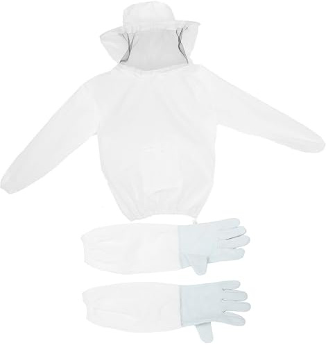 Yardenfun Combinaison Apiculteur Blanche Deux Respirante et Résistante Vêtements Apiculture avec Grand Filet Ventilé Protection Complète pour Apiculteurs Professionnels