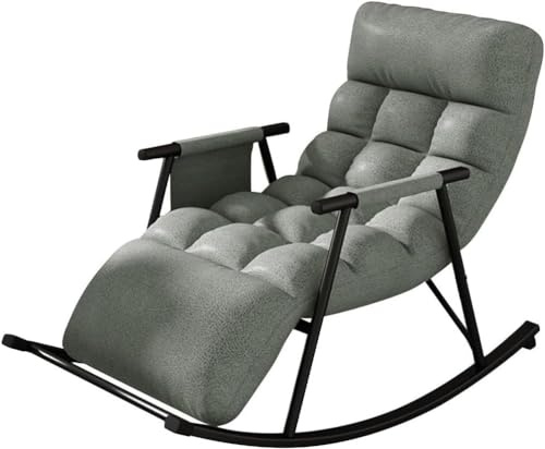 Sillón reclinable con bolsillos laterales, cómoda mecedora para adultos para sala de estar y dormitorio, piel elegante y funcional para relajarse