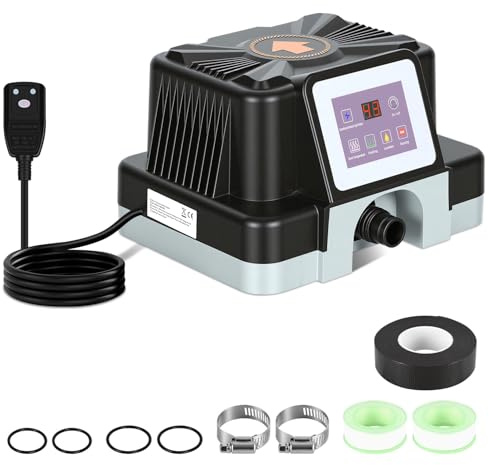 Daromigo Riscaldamento elettrico per piscina, 3000 W, con display digitale, regolazione della temperatura 37-45 °C, riscaldamento per piscine fuori terra fino a 3 m³, con protezione FI e protezione