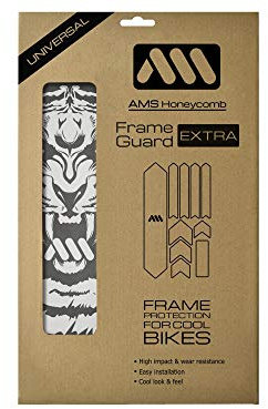 All Mountain Style Fahrrad Rahmenschutz Universeller MTB Rahmenprotektor, 10-teiliger Satz, Hochfester Honigwaben-PVC, Gelbfrei, Fahrradschutz