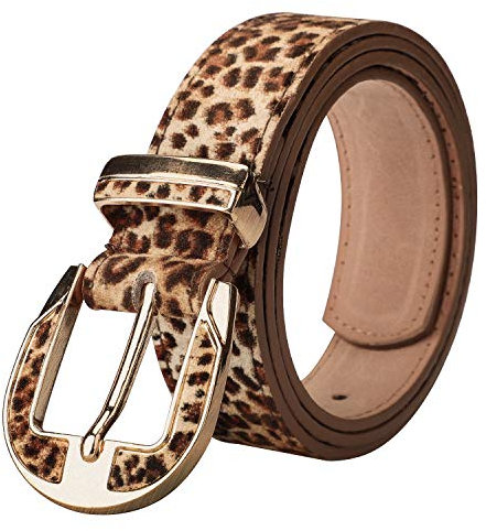 Gackoko Damen Gürtel Leopardenmuster Wildleder PU Leder Gürtel für Kleid & Jeans mit modischer Metallschnalle