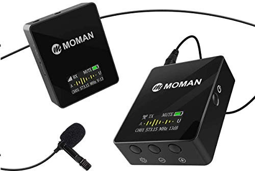 Moman Connects C1 UHF-Microfono-Lavalier-Wireless-Sistema 36 Canali per DSLR Fotocamera, Smartphone e Videocamera, Gamma di Trasmissione di 70m/229.66ft