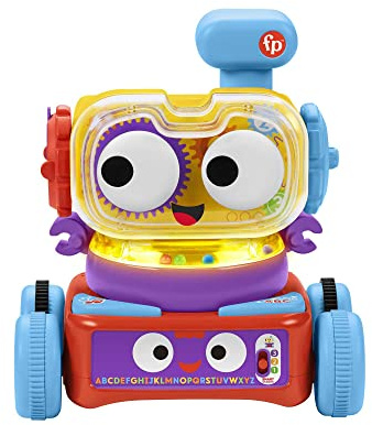 Fisher-Price - Robot d'éveil 4-en-1 - Bébé et Enfant - Lumière, Musique, Contenu Éducatif - Interactif, Transformable, Évolutif - Cadeau dès 6 Mois, version française, HCK38