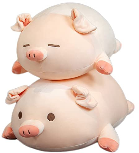 Kekeso Simpatico Maiale Farcito Giocattoli di Peluche Morbido Grasso Maiale Peluche che Abbraccia Cuscino Piggy Animale Bambola Giocattolo Regali per I Bambini (40cm, Small Eyes)