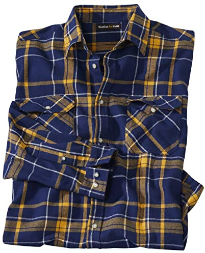 ATLAS FOR MEN - Chemise à Carreaux en Flanelle - Manches Longues - Disponible en Grandes Tailles du M au 5XL