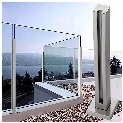 Ringhiera Vetro scale interne esterni Balcone Terrazza Sistema Di Pali Ringhiera In Vetro Palo Di Supporto Per Balaustra Del Pannello Con Slot, Kit Balaustra In Vetro Per Scala Piattaforma Ponte Giard