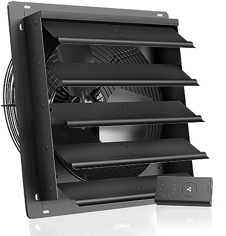AC Infinity AIRLIFT S20, Shutter Exhaust Fan 500mm with 10-Speed Controller, EC Motor - Wall Mount Ventilation and Cooling for Sheds, Attics, Workshops, and Greenhouses, 20-Inch