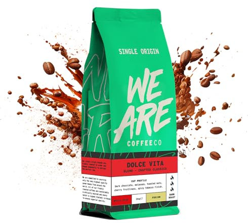 We Are Coffee Co - Single Origin Blend Coffee Beans - Dolce Vita Blend | Whole Bean 1kg | Dark Roast | 100% Arabica | Freshly Roasted in the UK