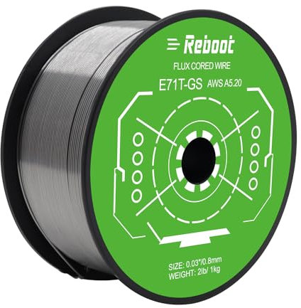 Reboot Alambre con núcleo de soldadura MIG 0,8MM 1,0KG alambre de soldadura E71T-GS soldadura por arco con protección de gas FCAW para máquina de soldadura alambre con núcleo de fundente sin gas