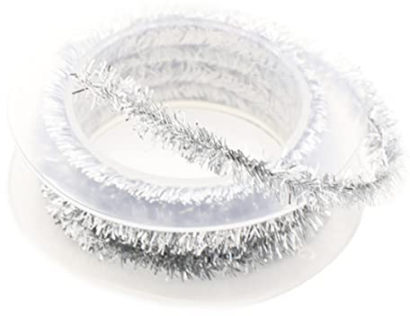 MOIDHSAG Guirlandes de Noël en fil de fer de 1,5 m pour décorations de sapin de Noël, décorations de festival en Métal et paillettes Argenté