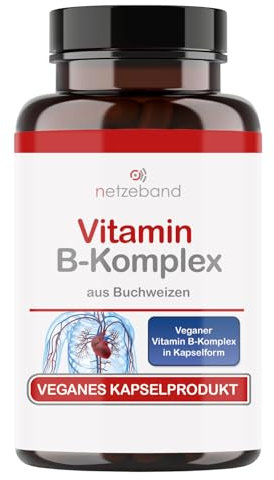 Vitamin B Komplex hochdosiert in Buchweizen | im Glas | natürlich | vegane Kapseln | hochdosiert | Alle B Vitamine mit Vitamin B12