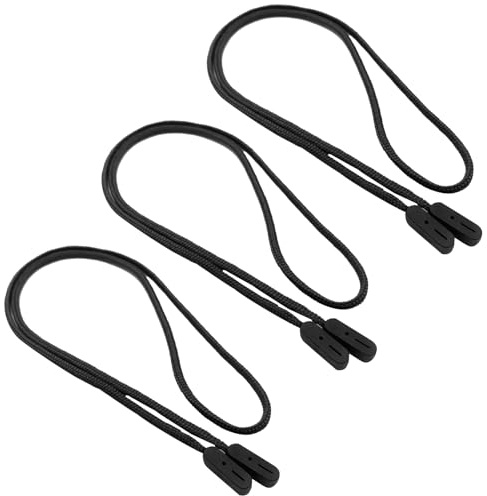 SHUXIA 3pcs Secure Glasses Cord,Universal Eyeglass Strap Chains Cord,Sports Glasses Strap,Eyewear Retainers Neck Holder Cord Lanyard for Anti Slip Protection for Kids Adult(black)