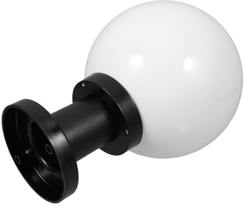 Zerodeko Pantalla de Lámpara Esférica de Acrílico Blanco Lechoso para Iluminación Exterior Recambio de Lámpara de Pared y Poste de Jardín Diseño Elegante y Instalación