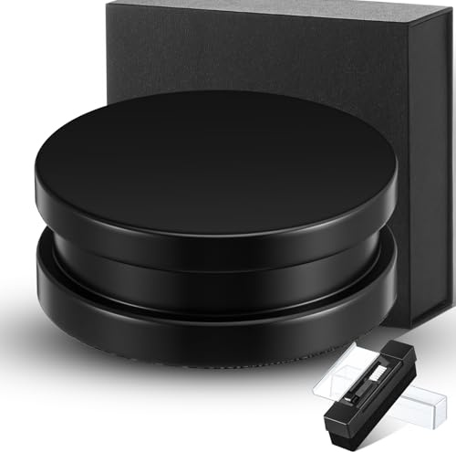 26.8 Ounce/ 760 Gram Record Weight Stabilizer Turntable Clamp Heavy Weight High Mass Steel Lp Disc Vinyl Record Player Accessory with Brush Gift Box for Vibration Damping Christmas Favor Gifts(Black)