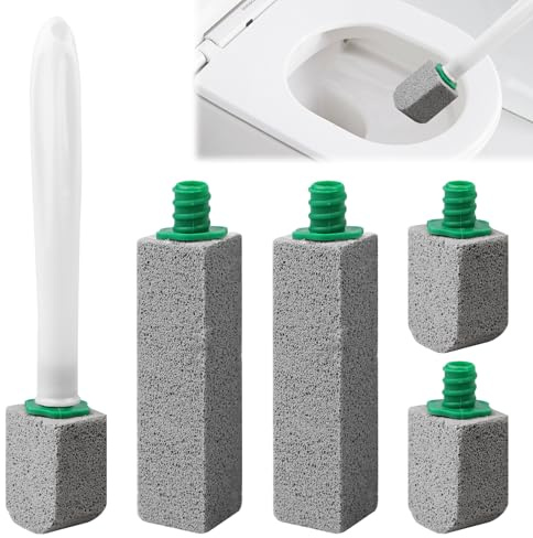 Pimpsten toalettrenare med handtag, 4 st. rengöringssten WC kalk urinsten | Rengöringssten för toalett och badrum, natursten utan kemi, urinsten och kalk, 2 långa 2 korta stenar med hängande ögla
